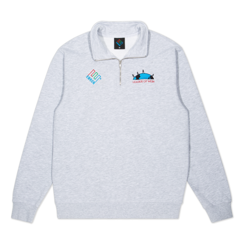 Leader of Web4 Quarter Zip  - Ash Grey