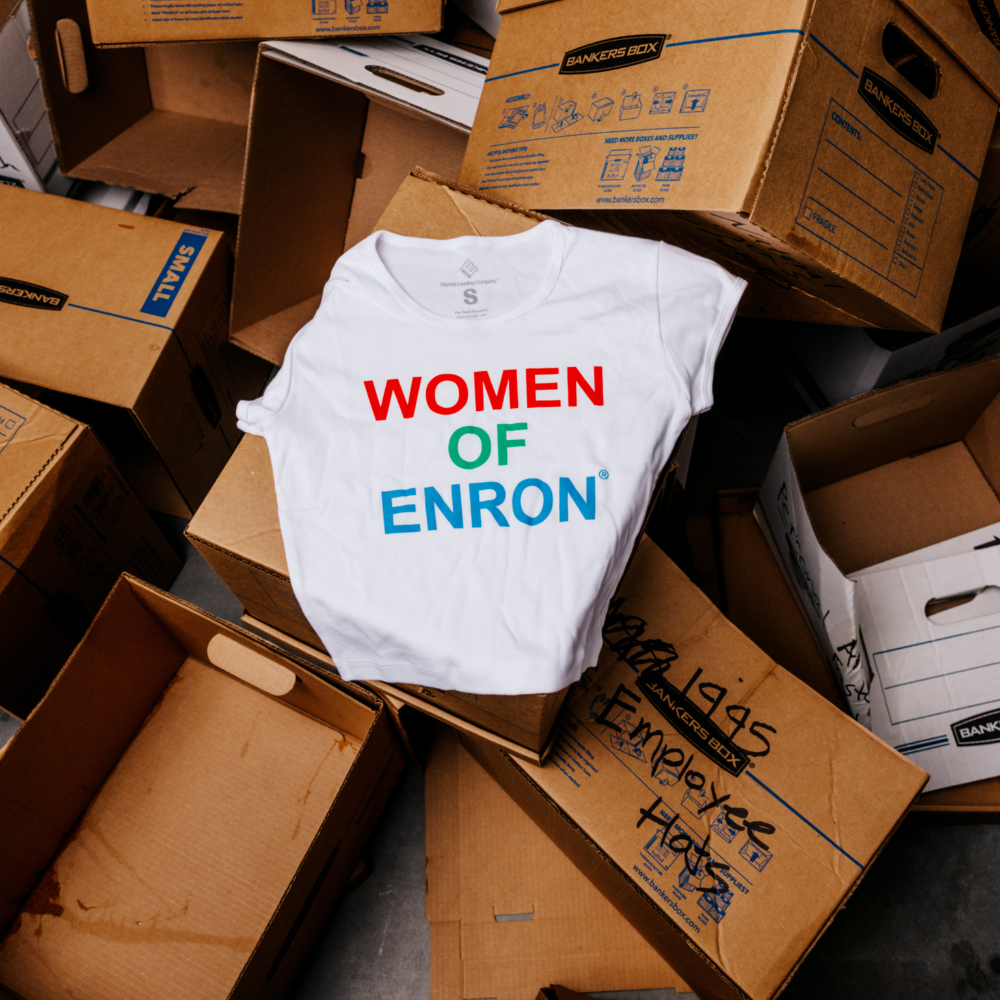 Women of Enron Cropped Tee - White
